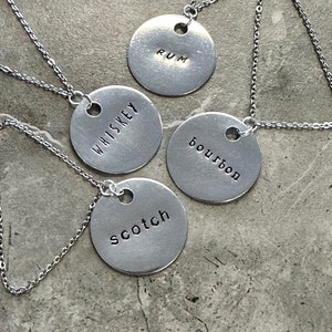Custom Hand Stamped Decanter Tag - Round