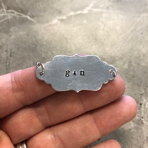 Ready to Ship Hand Stamped Decanter Tag - Gin
