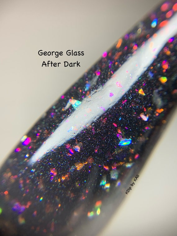 After Dark - nail dip powder, holographic nails, dip powder for nails, black dip powder, acrylic nail powder, nail tech gifts, kdip