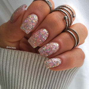 George Glass - dip powder nails, nail dip powder, summer dip powder, holographic nail powder, acrylic dipping powder, nail tech gift, KDip