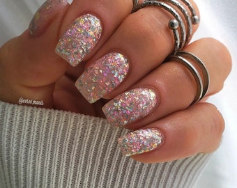 George Glass - dip powder nails, nail dip powder, summer dip powder, holographic nail powder, acrylic dipping powder, nail tech gift, KDip