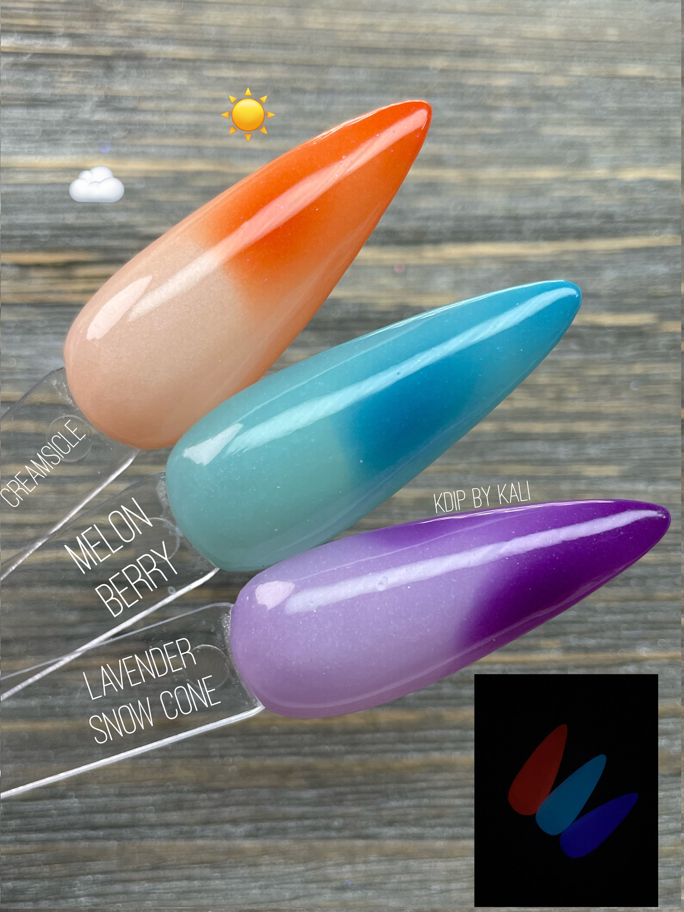 Creamsicle UV Glow Nail Dip Powder, Color Change Acrylic, Nail Tech ...
