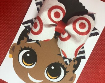Bullseye Red Circle Hair bow/ Hair clip