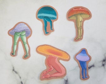 Waterproof Sexy Mushrooms Sticker | Water Bottle Stickers