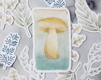 Watercolor Mushroom Sticker in Matte Sticker Paper