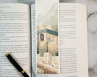 Ancient Fortress Bookmark || Watercolor Illustrated Bookmarks