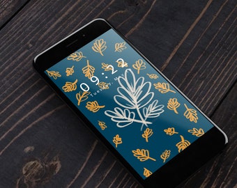 Combo Single Leaf + Bouquet + Full Page Phone Wallpaper || Instant Download || Minimalist Background