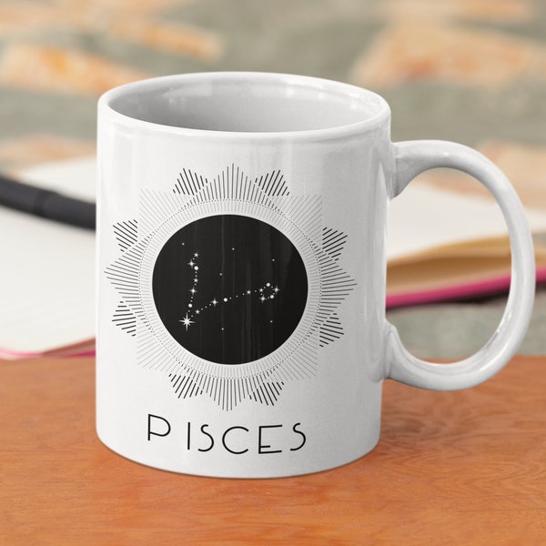 Pisces Coffee Mug - Pisces Mug - Pisces Gift - Pisces Constellation Coffee Mug - Pisces Cup - Zodiac Gifts for Pisces - Pisces Constellation