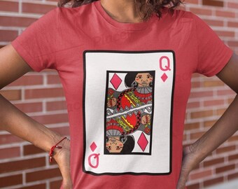 Black Queen of Diamonds Shirt Black Owned Shops African American Art Womens Tshirt