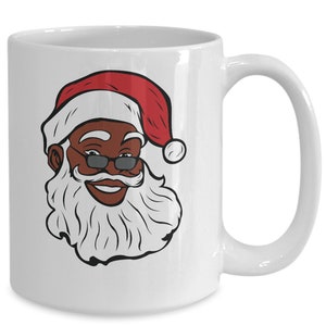 Black Santa Claus Christmas Mug | African American Christmas Mug | Holiday Mug | Black Owned Shops