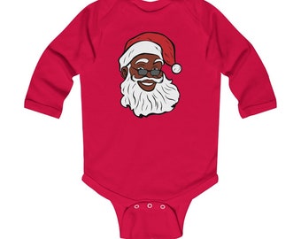 Black Santa Infant Bodysuit | Christmas Baby Shirt
