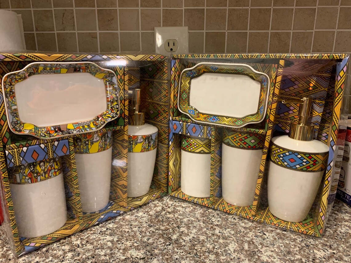 Ethiopian and Eritrean 4 pieces bathroom set Etsy