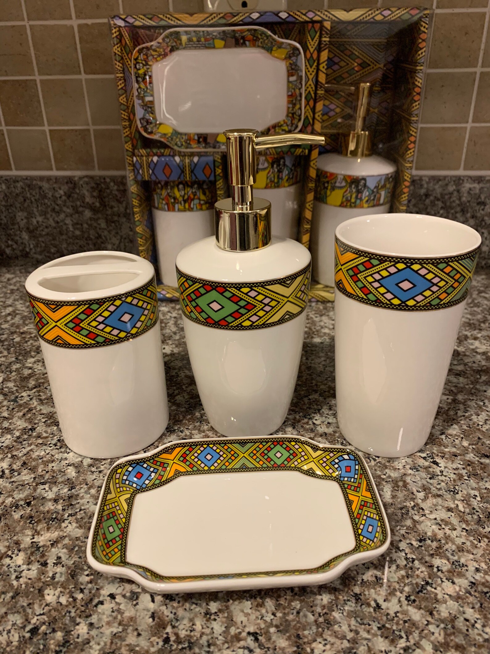 Ethiopian and Eritrean 4 pieces bathroom set Etsy