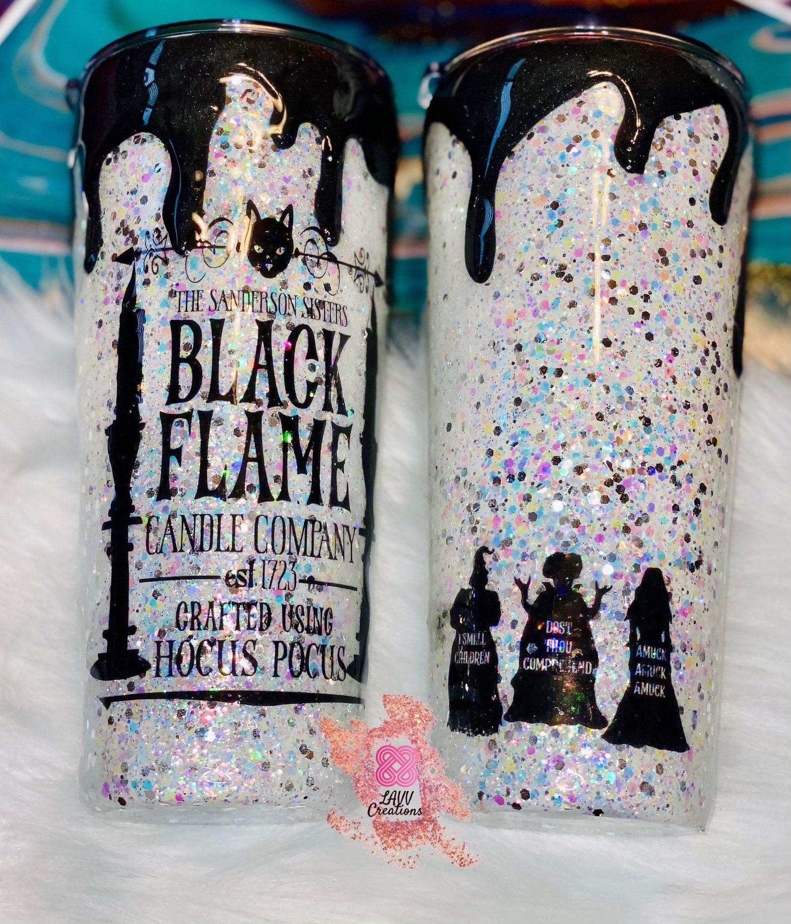 Sanderson Sisters Black Flame Candle Company Glow in the Dark Etsy
