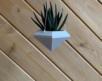 3D printed diamond hanging planter