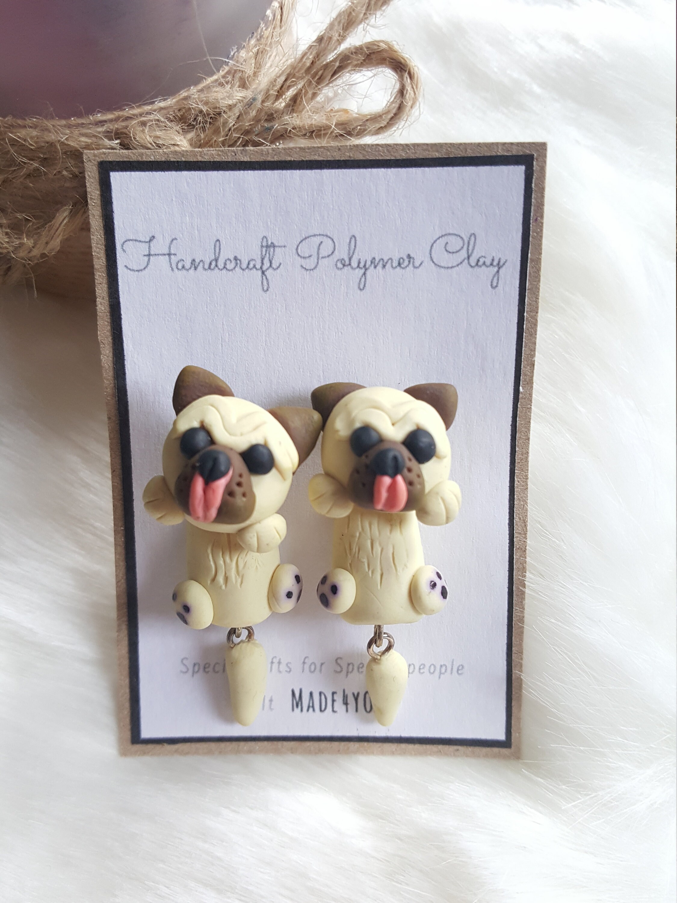 Animals Earrings Polymer Clay Handmade Etsy