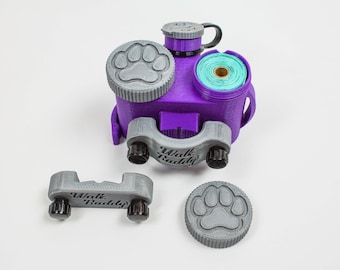 Custom 3D Printed Dog Leash Organizer with Used Poop Bag Clip, Poop Bag Holder