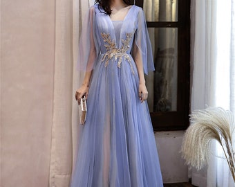 simple purple wedding dress