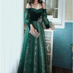 Dark Green Wedding Dress Tulle Stunning 