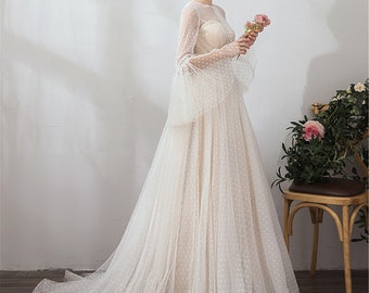 Dots Wedding Dress Etsy