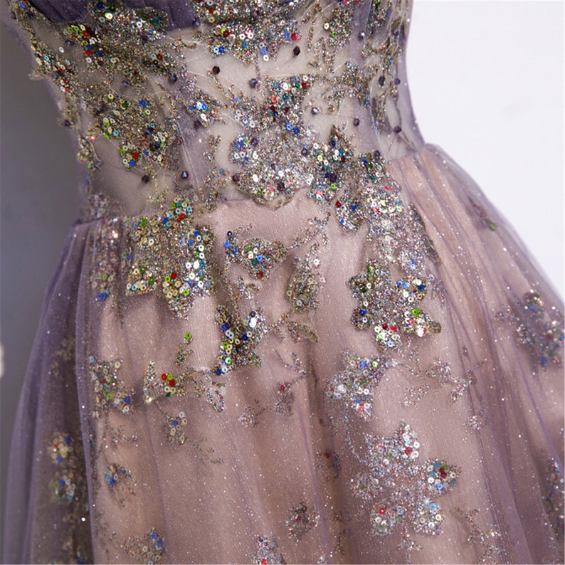 Violet Quinceanera Dress Glitter Eveing Dress Corset Wedding - Etsy