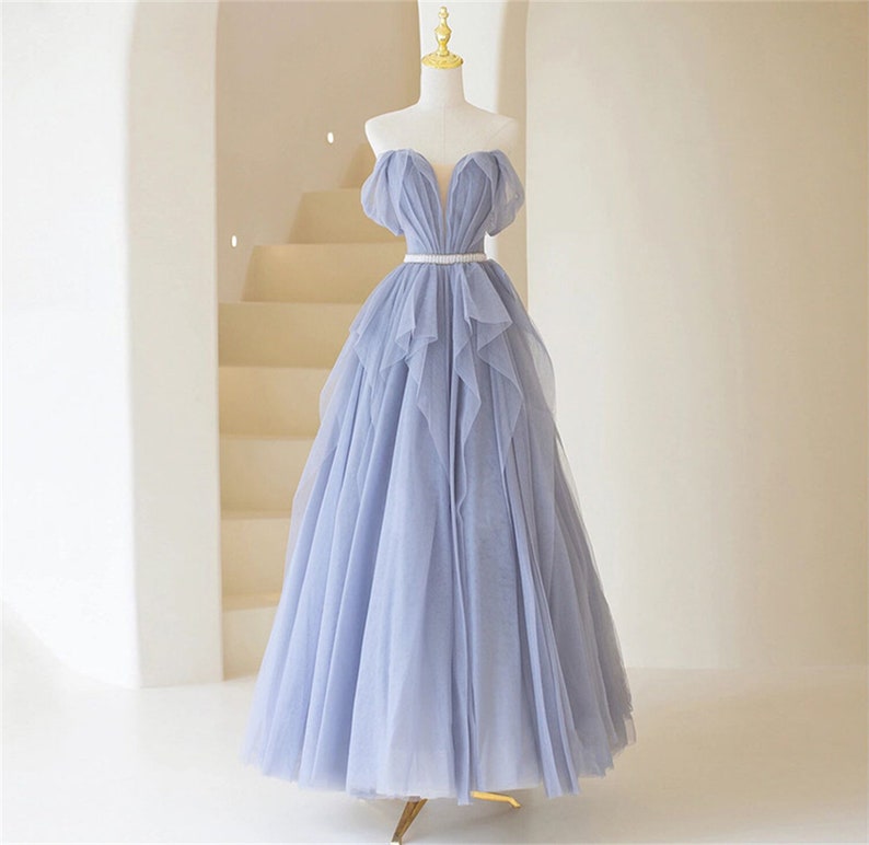 NEW DESIGN Light Purple Blue Birthday Prom Dress Sequins Tulle Etsy