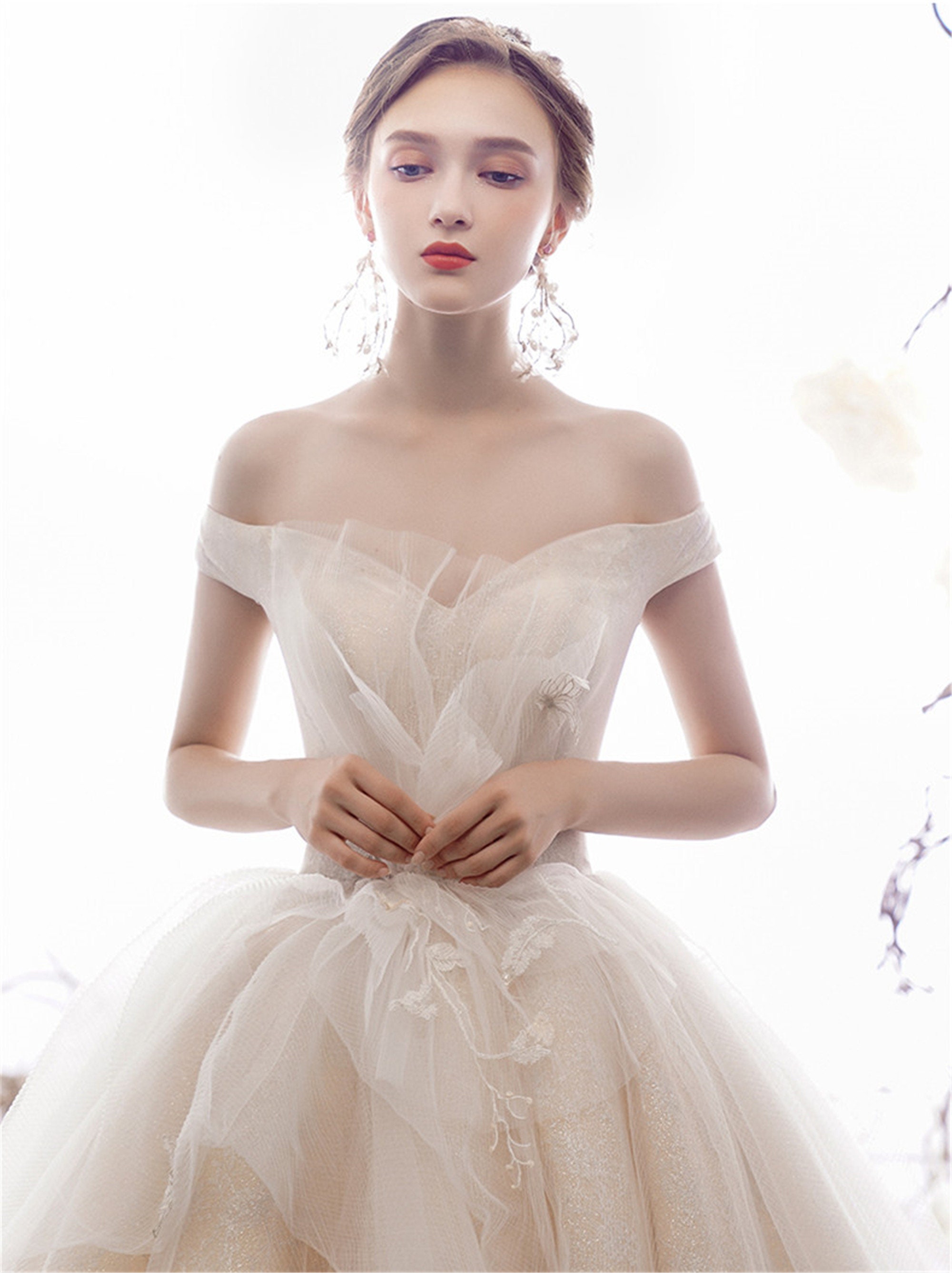 Vintage Tulle Wedding Dress Stunning Glitter Bridal Dress Lace | Etsy Vintage Tulle Wedding Dress Stunning Glitter Bridal Dress Lace | Etsy