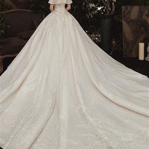 Ruffle Sleeves Wedding Dress Off-the-shoulder Bridal Dress - Etsy