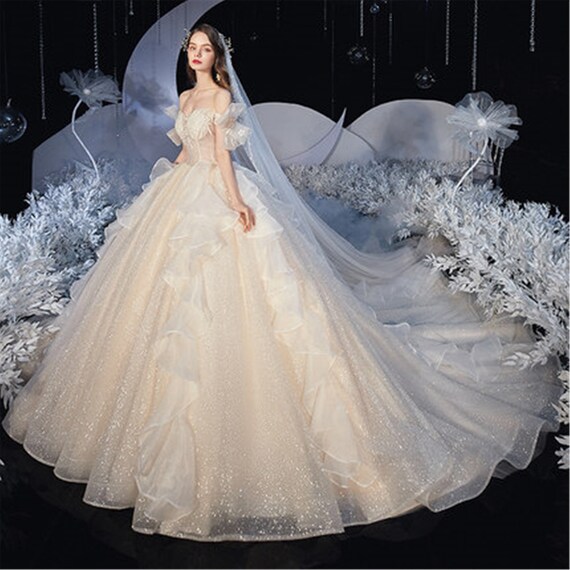 big glitter wedding dresses
