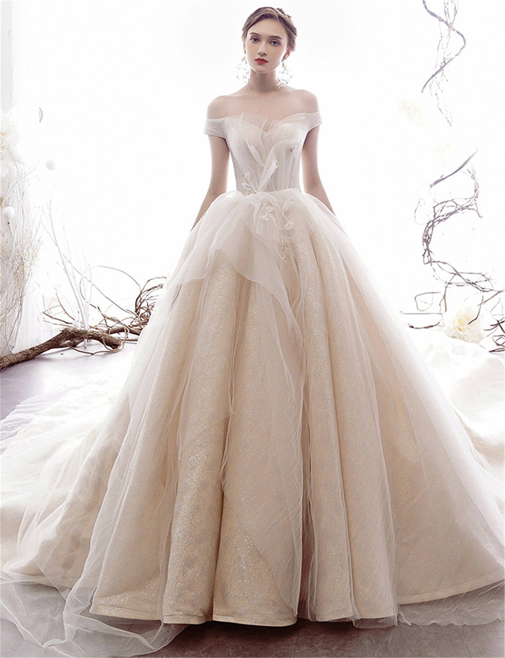 Vintage Tulle Wedding Dress Stunning Glitter Bridal Dress Lace | Etsy