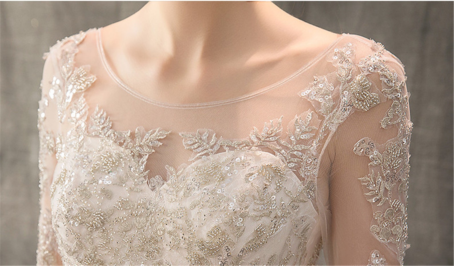 Modest Wedding Gown Vintage Beaded Bridal Dress Dreamy Lace Etsy