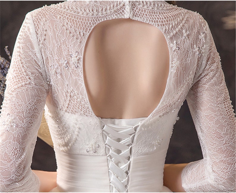 Vintage Queen Anne Neckline Wedding Dress Pearl Beading&Sequin Etsy