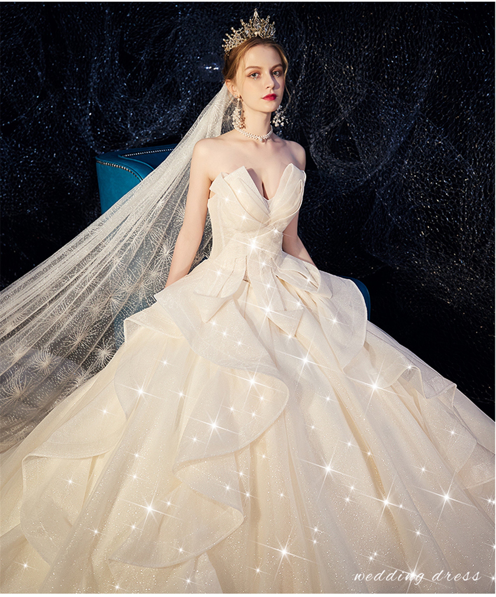 ruffle train dress