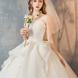 Soft Tulle Wedding Dress Ivory Bridal Dress Lace up Bace - Etsy