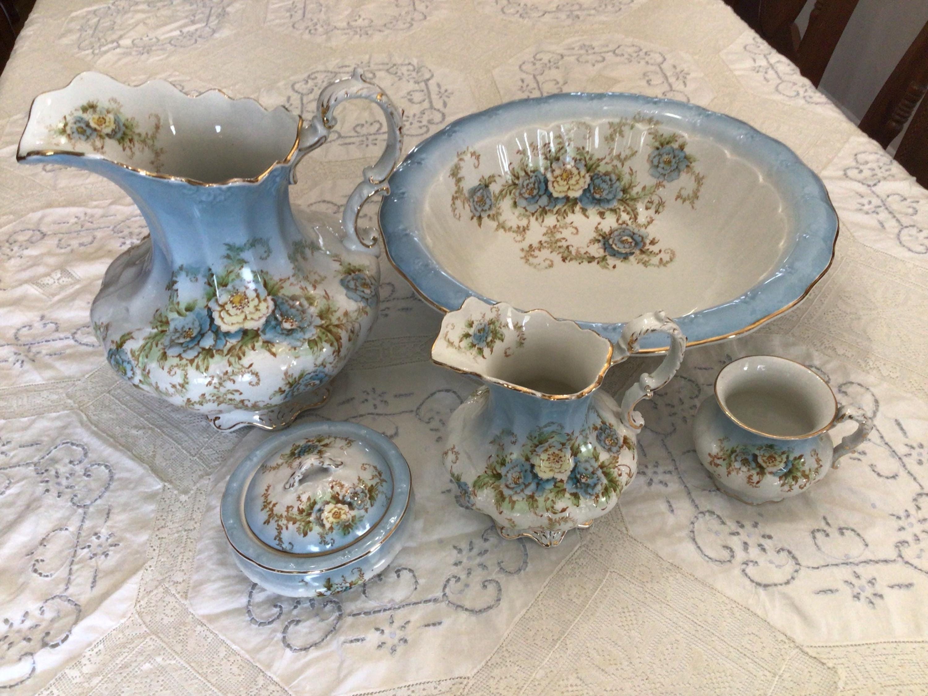 5 Pieces Vintage J. Maddock Pitcher and Wash Basin Set - Etsy