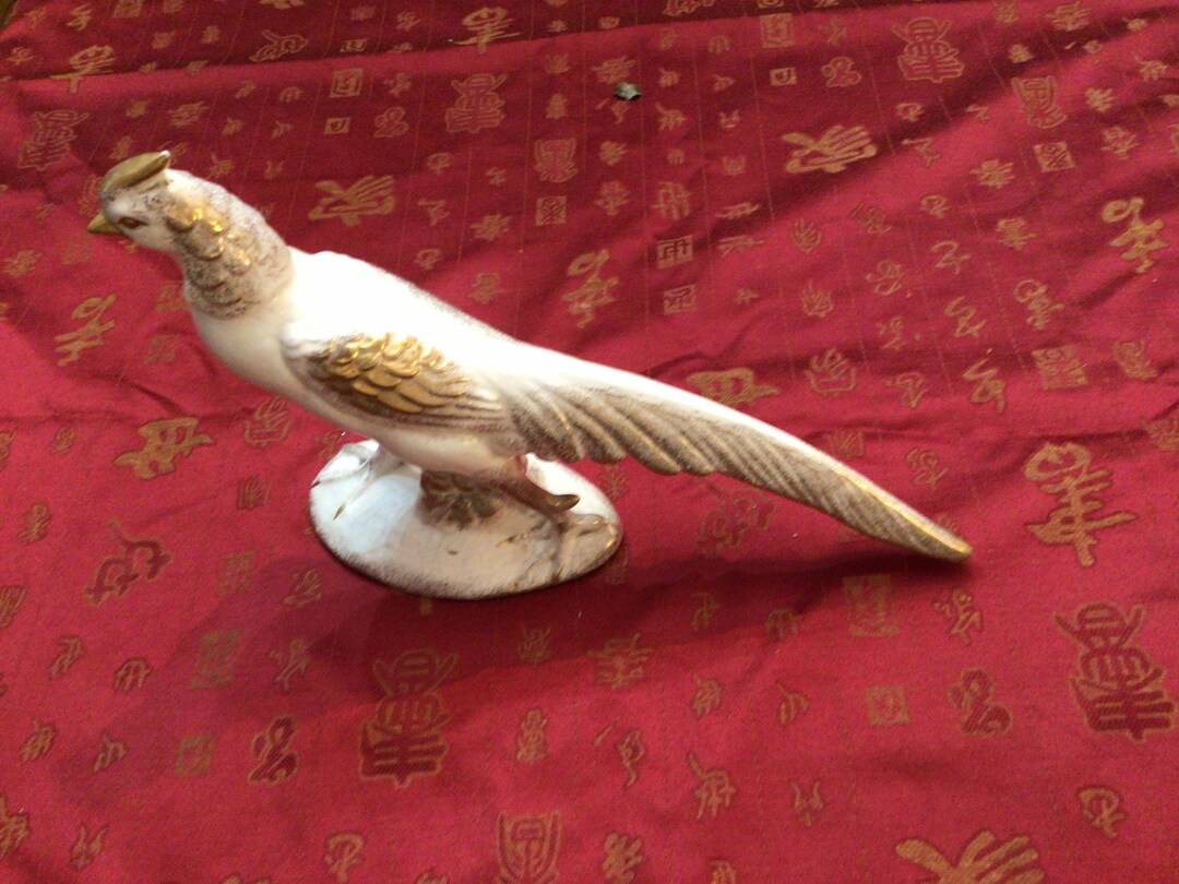 Large Bird Figurine With 22k Gold Tweed Etsy