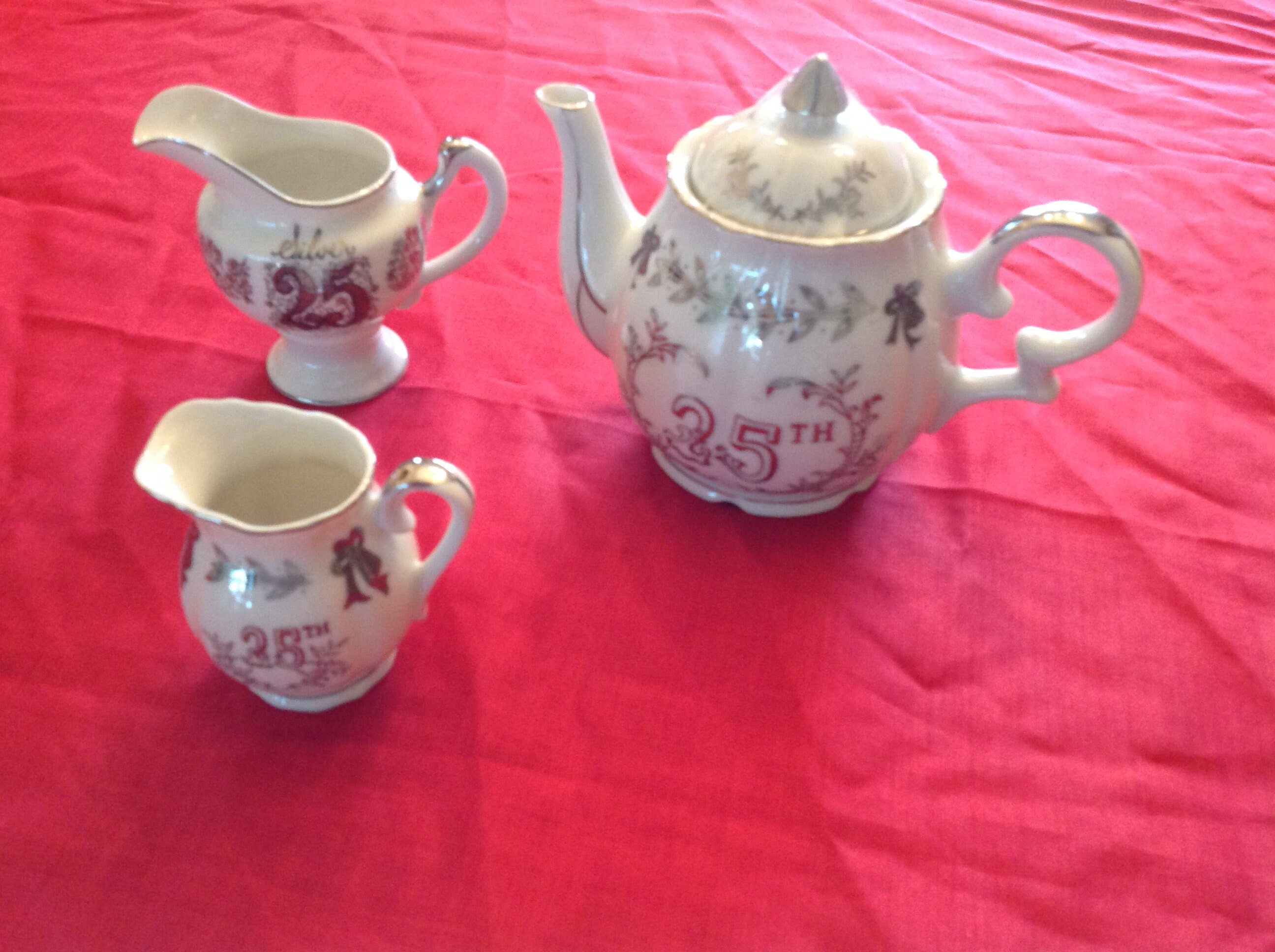Lefton 25th Anniversary Musical Tea Pot With Creamer and Sugar - Etsy