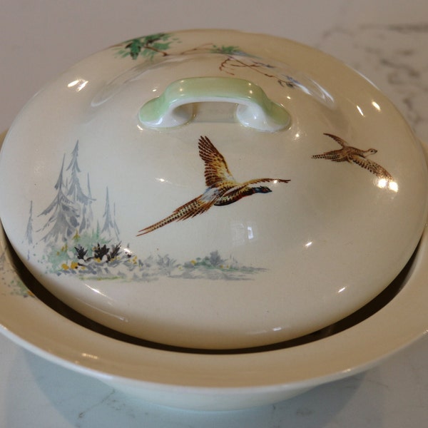 Vintage Royal Doulton 'The Coppice' Tureen - Lidded Serving Dish - Pheasants - Rustic - Farmhouse - Cottage - 1930/40s