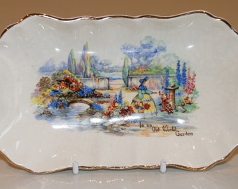 Vintage Lancaster Sandland Trinket Dish: 'Old World Garden' English Ware