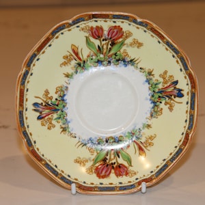 Vintage Crown Ducal Tulip Saucer - Replacement - Mix and Match Afternoon Tea - Handpainted Flowers - Quaint - Pretty