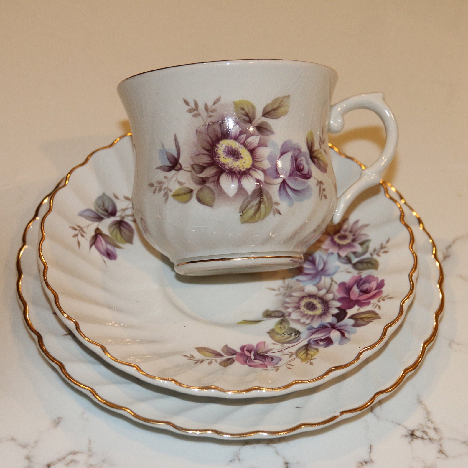 Vintage Old Foley James Kent Trio Teacup Plate and Saucer Etsy