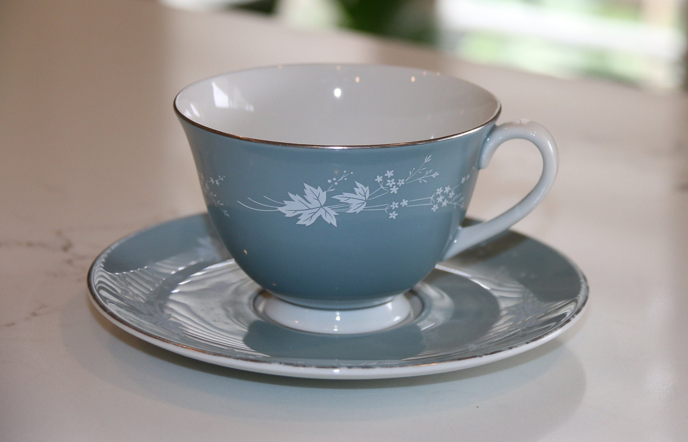 Unique Tea Cups and Saucers in Gift Box as Birthday Gift, Elegant Maca
