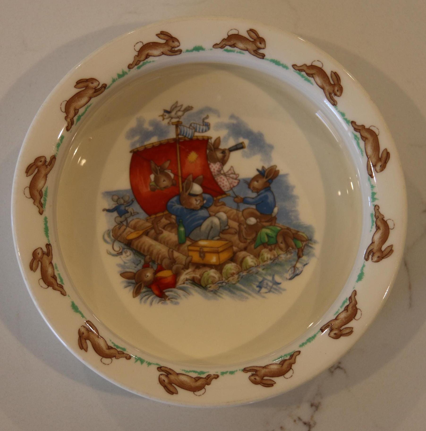Vintage Royal Doulton Bunnykins 'sailing' Bowl: Mischievous