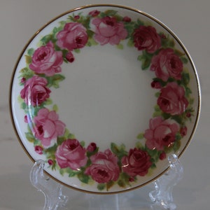 Pretty Vintage Royal Doulton &#39;Raby Rose&#39; Pin Dish -  Pink Cabbage Roses - Trinkets, Jam, Cream Dish, Country, Cottage - High, Afternoon Tea