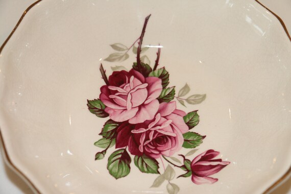 Vintage Sandland Ware Pink Rose Scalloped Trinket… - image 6