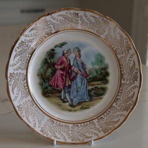 Lovely Vintage Islington China &#39;Courting Couple&#39; Display Plate - Romantic - Elegant - Pretty Colours - Gorgeous - Home Decor - Gift