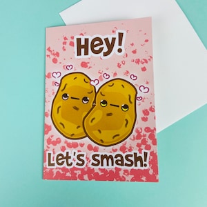 Tarjeta de San Valentín con puré de patatas (4x6)