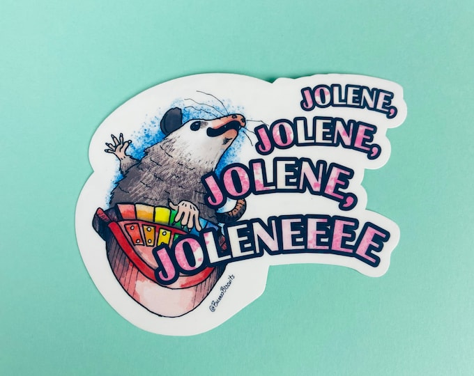 Singing Possum Jolene 3” sticker southern dolly Laptop Planner Hydroflask Water Bottle water resistant