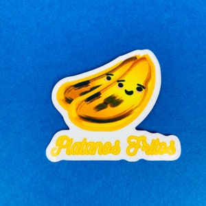 Salvadoreño breakfast plátanos fritos 3” sticker Latinx  El Salvador Salvadoran Laptop Planner Water Bottle water resistant