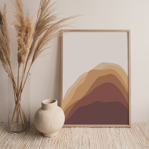 Terracotta Printable Wall Art | Modern Minimal Art | Modern Room Decor | Bedroom Wall Art | Abstract Print | Digital Download